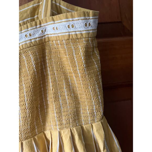 The Great Women's Striped Laurel Midi Dress Sleeveless Yellow/White Size 3 (L) - Picture 11 of 16